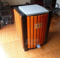 腳踏式鋼木垃圾桶