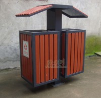 古典鋼木垃圾桶