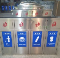 不銹鋼分類垃圾桶投放廣西 四種顏色引導(dǎo)垃圾分類