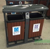 戶外經典熱銷鋼木分類垃圾桶