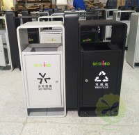 廣場鋼板烤漆分類垃圾桶