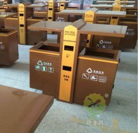 鋼板仿木公園垃圾桶