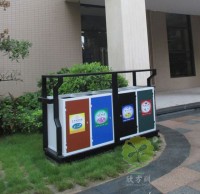 物業小區鋼板四分類垃圾箱