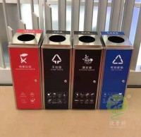 組合立式直投口不銹鋼分類垃圾桶廠家