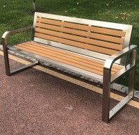 戶外帶靠背扶手不銹鋼休閑椅