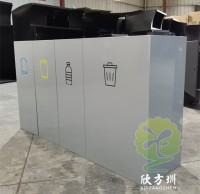 室內商用組合不銹鋼4分類垃圾桶