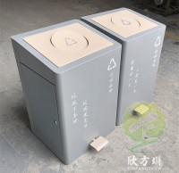 室內校園腳踏式不銹鋼分類垃圾桶