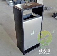 戶外小區簡易方形噴塑不銹鋼垃圾桶