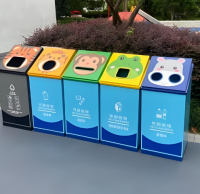 公園卡通金屬分類垃圾桶，打造寓教于樂的環保新場景