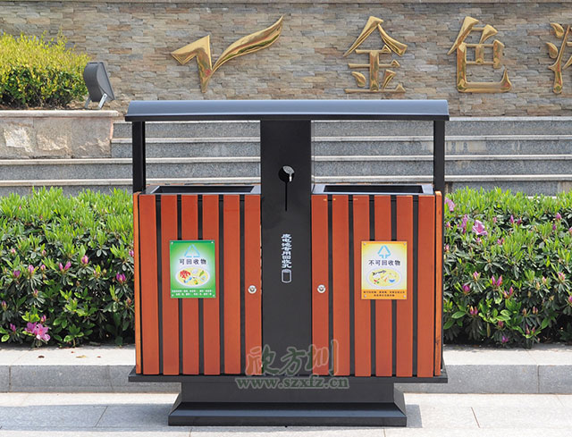 高檔鋼木垃圾桶 高檔鋼木垃圾桶